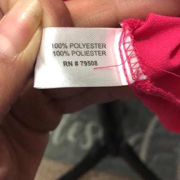 Violet + Claire pink ripple sleeve sheer blouse size medium - Picture 9 of 11